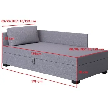 Pola+ Bett mit Box, Hotel-Einzelschlafsofa für junge Leute Pola+ Bett mit Box, Hotel-Einzelschlafsofa für junge Leute