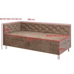 Princess – Schlafsofa mit Kopf- und Seitenteil und Bettkasten