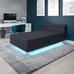 Matylda LED mit Kopfteil – Schlafsofa und Bett mit Bettkasten