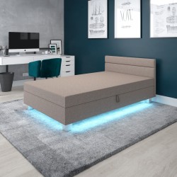 Matylda LED mit Kopfteil – Schlafsofa und Bett mit Bettkasten