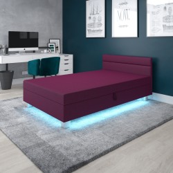 Matylda LED mit Kopfteil – Schlafsofa und Bett mit Bettkasten