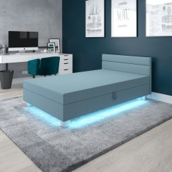 Matylda LED mit Kopfteil – Schlafsofa und Bett mit Bettkasten