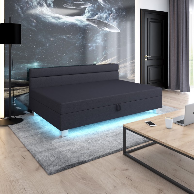 Matylda LED mit Seitenteil – Schlafsofa und Bett mit Bettkasten