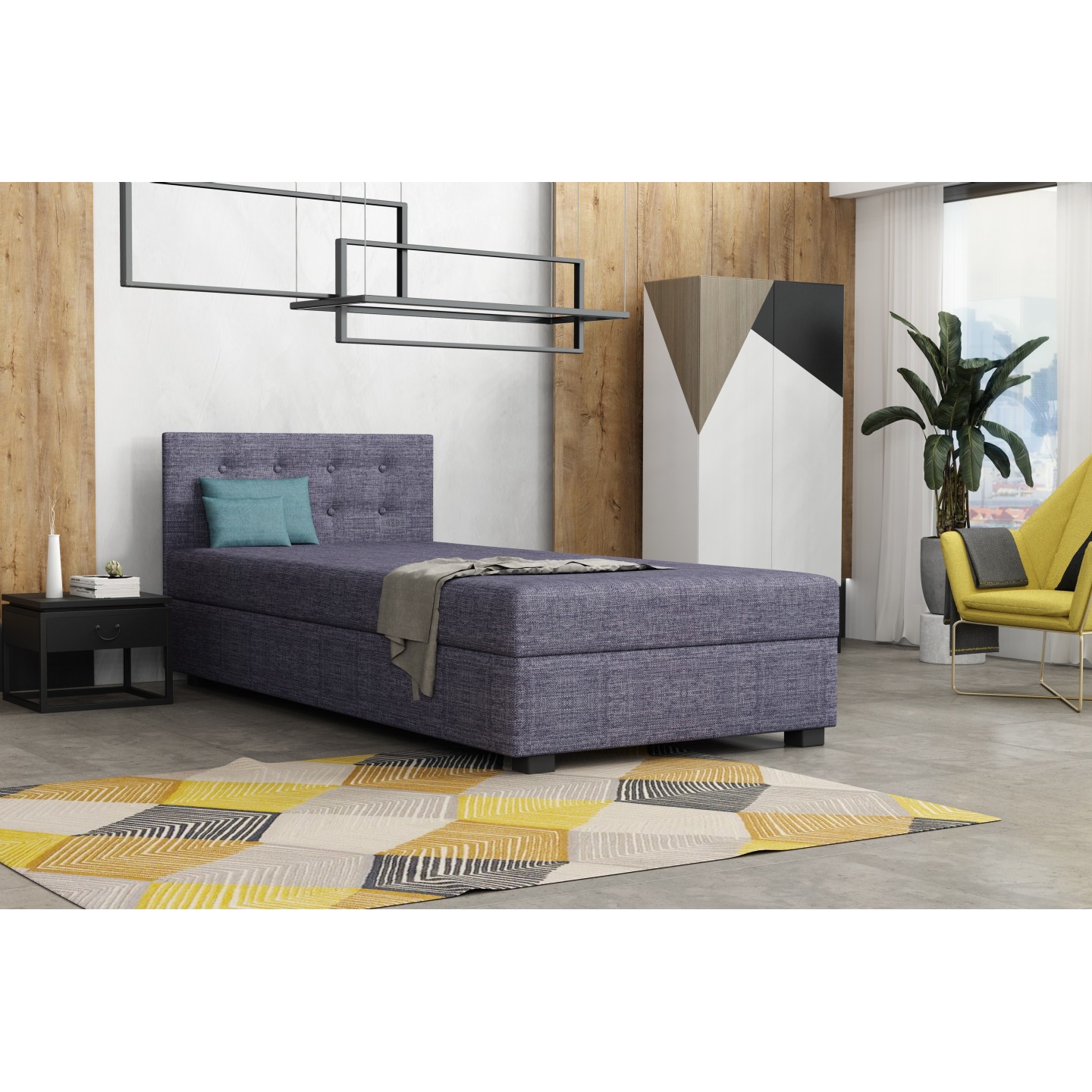 Olaf mit Kopfteil – Schlafsofa und Bett mit Bettkasten