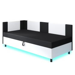 Axel LED – Schlafsofa mit Kopf- und Seitenteil und Bettkasten