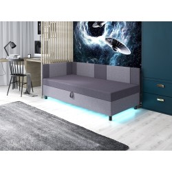 Axel LED – Schlafsofa mit Kopf- und Seitenteil und Bettkasten