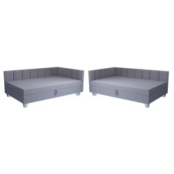 Marcela LED – Schlafsofa mit Kopf- und Seitenteil und Bettkasten