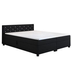 Princess 140x200 Schwarz – Polsterbett mit Bettkasten