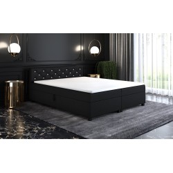 Princess 140x200 Schwarz – Polsterbett mit Bettkasten