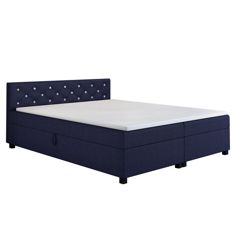 Princess 140x200 Marineblau – Polsterbett mit Bettkasten