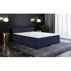 Princess 140x200 Marineblau – Polsterbett mit Bettkasten