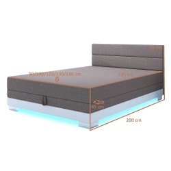 Torin 140x200 Goldbeige – Polsterbett mit Bettkasten