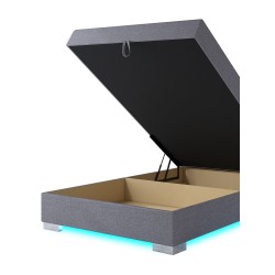 Torin 140x200 Dunkelgrau – Polsterbett mit Bettkasten