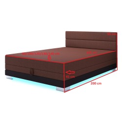 Torin 140x200 Rostbraun – Polsterbett mit Bettkasten