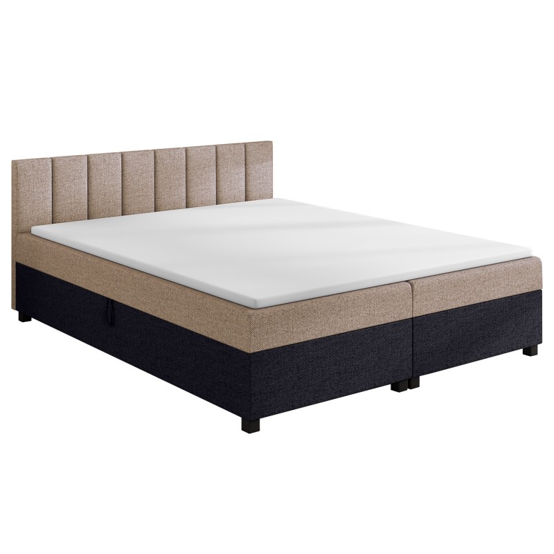 Leo 160x200 Beige-Graphit – Polsterbett mit Bettkasten