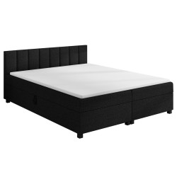 Leo 180x200 Schwarz – Polsterbett mit Bettkasten
