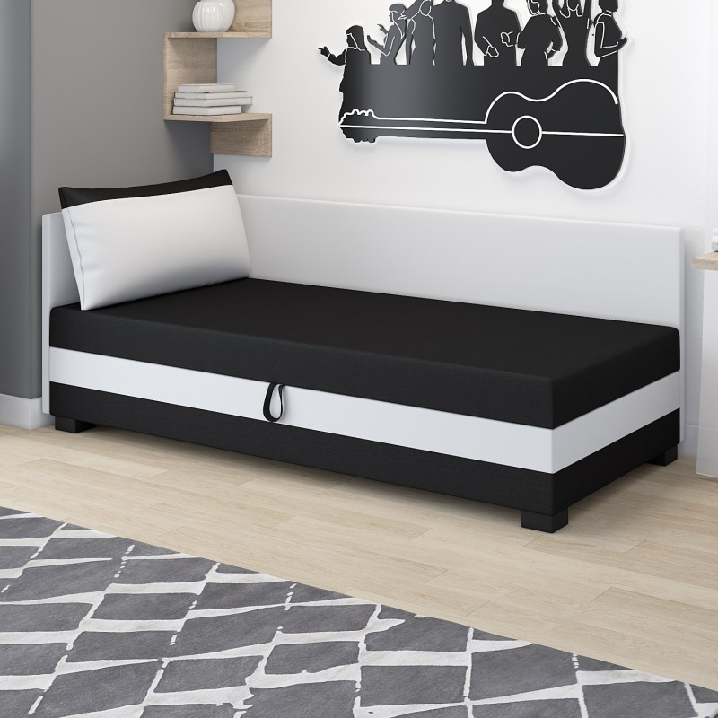 Ilia 100x200 – Schlafsofa mit Kopf- und Seitenteil und Bettkasten
