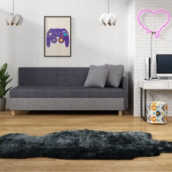 Mia Gold 80x195 – Schlafsofa mit Kopf- und Seitenteil und Bettkasten
