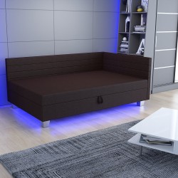 Mars LED – Schlafsofa mit Kopf- und Seitenteil und Bettkasten