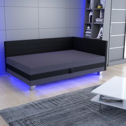 Mars LED – Schlafsofa mit Kopf- und Seitenteil und Bettkasten
