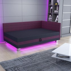 Mars LED – Schlafsofa mit Kopf- und Seitenteil und Bettkasten