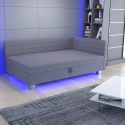 Mars LED – Schlafsofa mit Kopf- und Seitenteil und Bettkasten