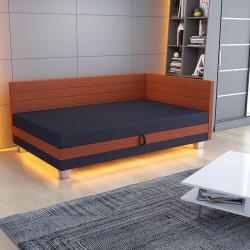 Mars LED – Schlafsofa mit Kopf- und Seitenteil und Bettkasten