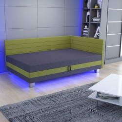 Mars LED – Schlafsofa mit Kopf- und Seitenteil und Bettkasten