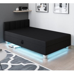 Marcela LED 130/140x200 – Polsterbett mit Bettkasten