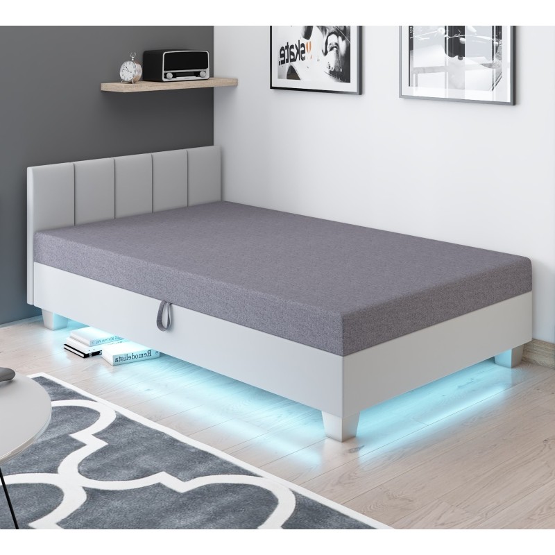 Marcela LED 130/140x200 – Polsterbett mit Bettkasten