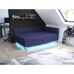 Marcela LED – Schlafsofa mit Kopf- und Seitenteil und Bettkasten