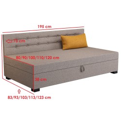 Olaf mit Seitenteil – Schlafsofa und Bett mit Bettkasten