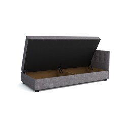 Olaf mit Kopfteil – Schlafsofa und Bett mit Bettkasten