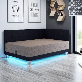 Kontinentales Schlafsofa mit Led-Beleuchtung Luiza+