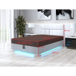 Astrid – Kontinentalbett mit Bettkasten und LED-Beleuchtung