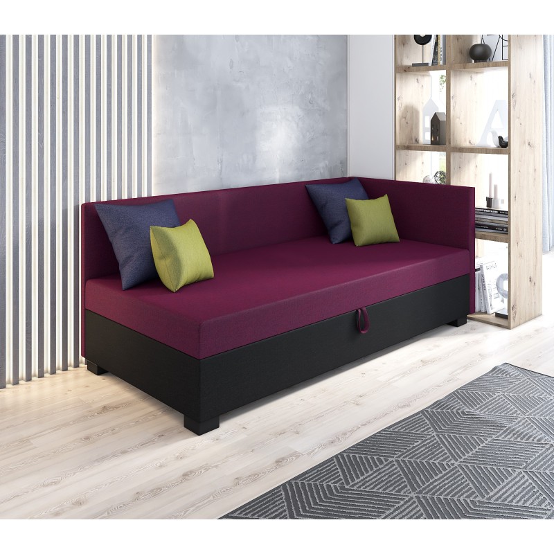 Bob – Schlafsofa mit Kopf- und Seitenteil und Bettkasten