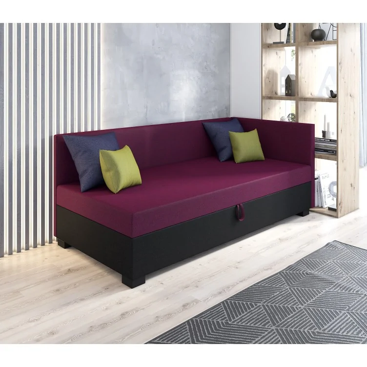 Bob+ Jugendbett, Einzelschlafsofa mit Bettzeugablage +Kissen gratis