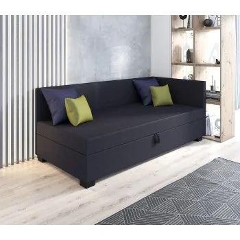 Bob+ Jugendbett, Einzelschlafsofa mit Bettzeugablage +Kissen gratis