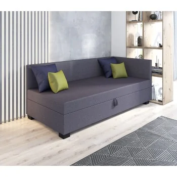 Bob+ Jugendbett, Einzelschlafsofa mit Bettzeugablage +Kissen gratis