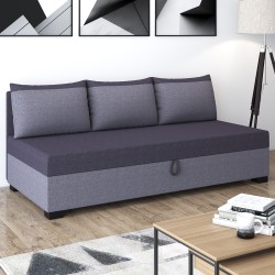 Uma mit Seitenteil – Schlafsofa und Bett mit Bettkasten
