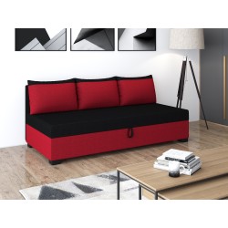 Uma mit Seitenteil – Schlafsofa und Bett mit Bettkasten