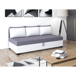 Uma mit Seitenteil – Schlafsofa und Bett mit Bettkasten