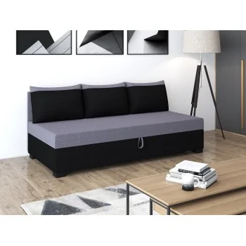 Couch mit Rückenlehne und Kissen Uma Einzelbett mit Bettzeugcontainer Couch mit Rückenlehne und Kissen Uma Einzelbett mit Bettzeugcontainer