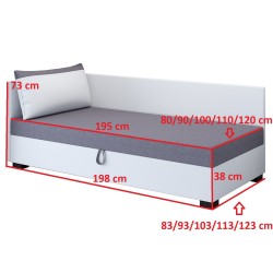 Uma – Schlafsofa mit Kopf- und Seitenteil und Bettkasten