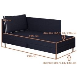 Inge – Schlafsofa mit Kopf- und Seitenteil und Bettkasten