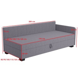 Mia – Schlafsofa und Bett mit Bettkasten