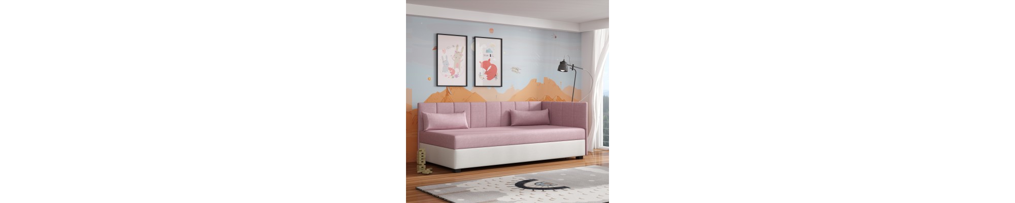 Schlafsofas für Mädchen – Kinderliegen mit Bettkasten | Stilwohn