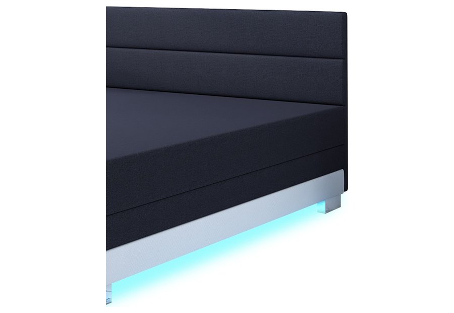 LED-Band unter dem Rahmen — Torin 130x200 Graphit – Kontinentalbett mit LED-Band und Bettkasten