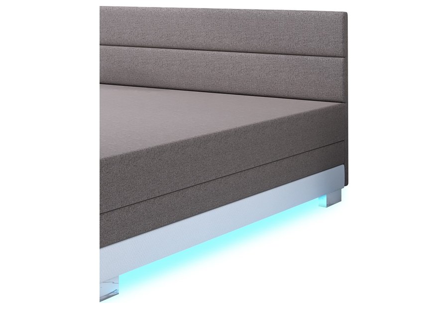LED-Band unter dem Rahmen — Torin 140x200 Goldbeige – Kontinentalbett mit LED-Band und Bettkasten