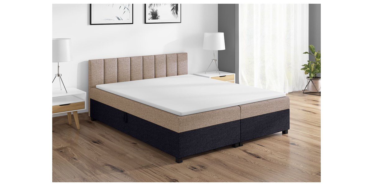 Leo 160x200 Beige-Graphit im Schlafzimmer